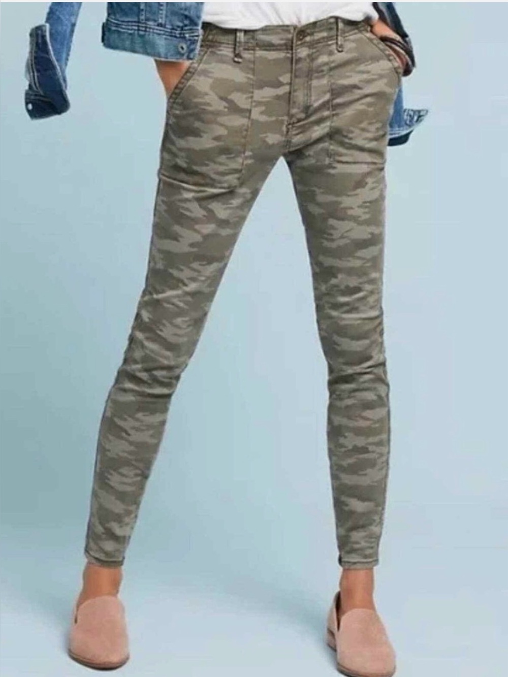 Women's Hei Hei Anthropologie Camo Slim Utility Pants Size 27